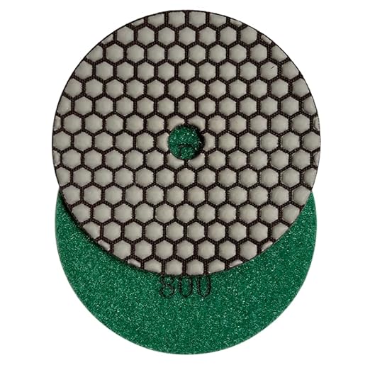 5" High Performance Dry Stone/Concrete Polishing Pads, 1.5mm Segment Height, Honeycomb Style, 800 Grit
