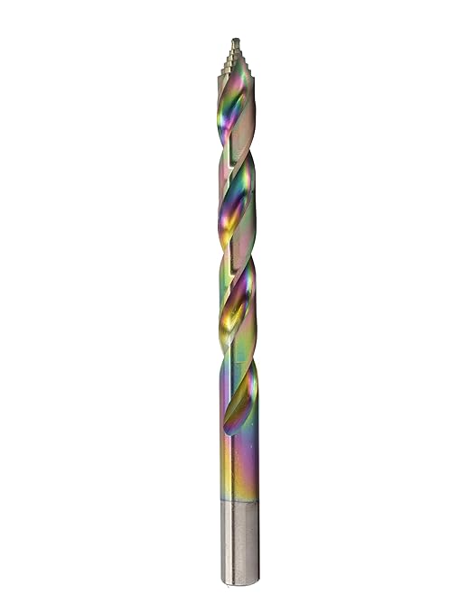 Spectral 7/32" Step Point HSS Drill Bit, Stepped Point 135째 Split Point Tip, M2 Steel, 3-Flat Shank, Multi-Color Finish, 6-Pack