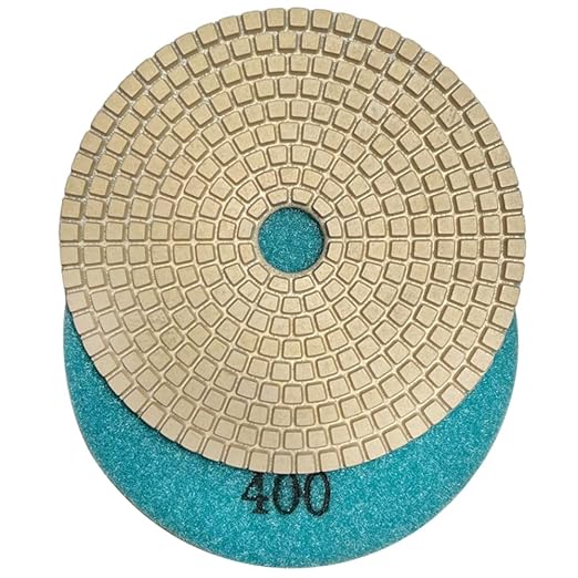 4" Wet Diamond Polishing Pad - 3 Packs of 400 Grit - White Resin for Granite, Marble, Quartz, Engineered Stone