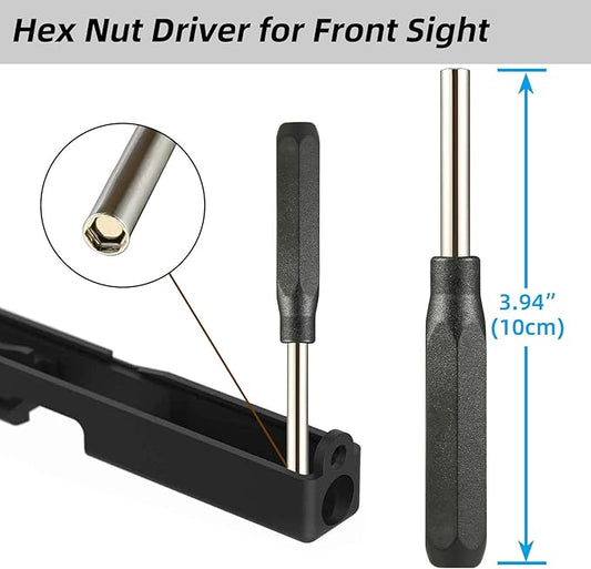 Punch Tool Kit - Nylon Drift Punch Rod, Hex Nut Driver, Pin Punch Disassembly Tool Set for Glock 19 19x 17 22 23 26 27 34 43 43x accessories