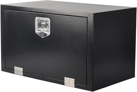 30 Inch Steel Tool Box with T-Handle Latch, Underbody Storage Truck Bed Organizer Toolbox for Trailer Pickup RV, Job Tool Chest, 30 X 18 X 18 Inch, Black