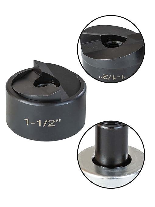 1-1/2" Conduit Knockout Punch Unit with Manual Draw Stud - 1.95" Actual Hole Size, Versatile Usage and Precise Punching Capability