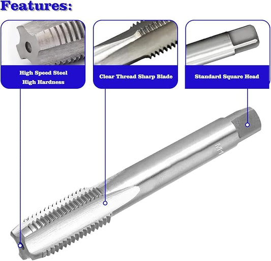 M16 x 1.5 Metric Thread Tap and Die Set, M16 x 1.5mm High-Speed Steel Machine Tap and Die Set, Right Hand Thread Tap and Round Thread Die