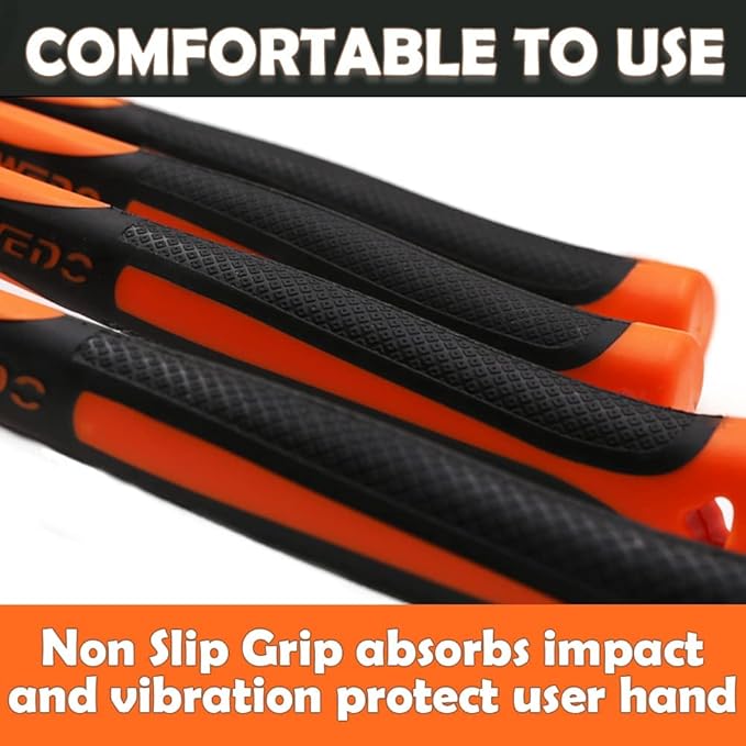 WEDO Ball Peen Hammer Set,with Fiberglass Handle,3 Piece,1lb,1.5lb,2lb,Ball Pein Hammer kit, High Carbon Steel,Shock Resistant, Non-Slip Handle, Die-forged