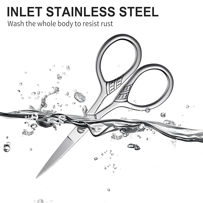 Professional Grooming Scissors for Hair, Eyelashes, Nose, Eyebrow Trimming, Mustache - AsonTao