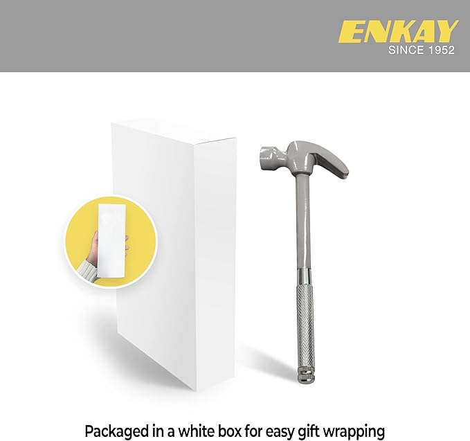 ENKAY - 6 in 1 Gray Hammer and Screwdriver, Multifunction Claw Hammer Tool with Color Print (Gray)