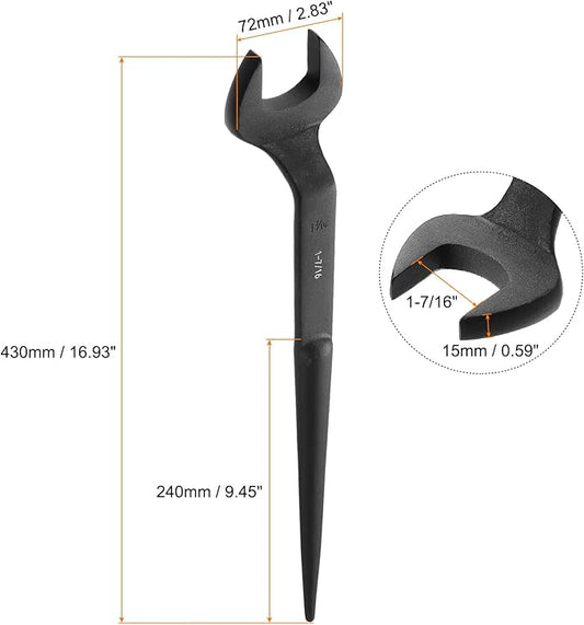 HARFINGTON Single Open End Spanner Wrench 1-7/16-inch 15 Degree Angle Single Open End SAE Construction Spanner Wrenches with 60째Offset Handle for Automotive Mechanical Maintenance