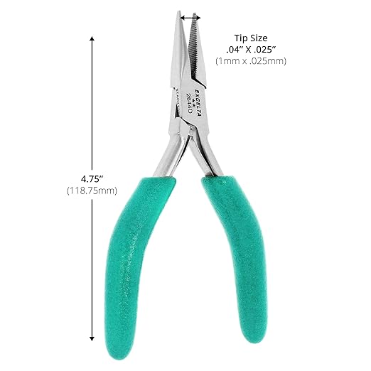 Excelta 2644D Small Chain Nose Pliers, Stainless Steel, Serrated Jaws, Dual Leaf Springs, Soft Cushioned Anti-Static Grip, 4.75 Inch Length, Designed for General Purpose Applications, Intermediate