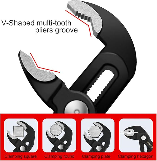 WISEUP 12-inch Groove Joint Pliers, Fast Adjust Tongue and Groove Pliers, V-Jaw Water Pump Pliers with Comfort Grip for Home Channel Locks Large