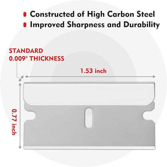 WORKPRO 200-Pack Single Razor Edge Blades, Industrial Scraper Razor Blades, High Carbon Steel One Edge Razor Blades