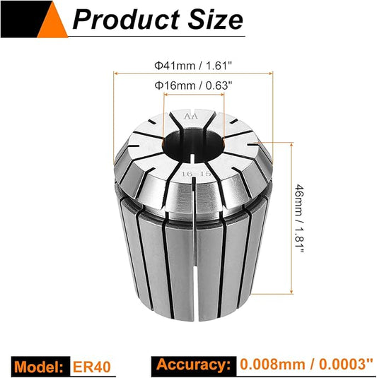 HARFINGTON Spring Collet Chuck ER40 16mm 65Mn Spring Steel Precision Router Collets for CNC Engraving Milling Lathe Tool