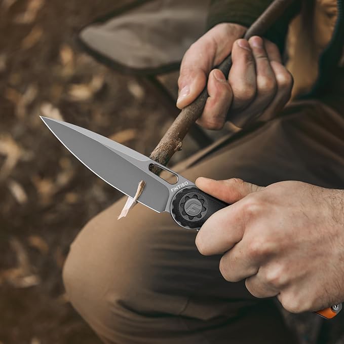 FINTISO Pocket Knife 3.5" Folding Knife Premium 14C28N Blade, Bicolour G10 Handle Design with Pocket Clip for Men Women, Small EDC Knife for Camping, Hunting, Hiking, Survival and Outdoor Activities, ROOK Series