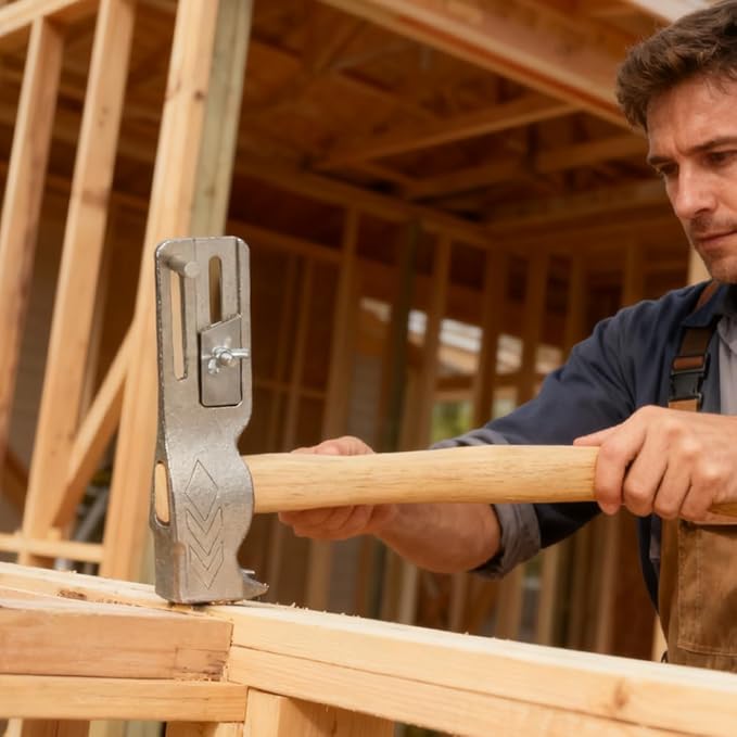 Coma 2025 New Magnetic Roofing Hammer, Ergonomic Magnet Roofing Hatchet, Built-in Utility Knife and Nail Claw,For Quickly Installing Nails And Removing Tiles, A Magical Roof Repair Tool