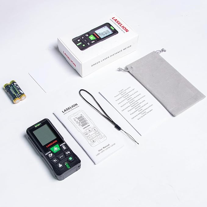 Laser Measure Device,LASELION 229ft Digital Laser Tape Measure High Accuracy,Area Measurement,Volume and Pythagoras,LCD Backlit,Laser Distance Measuring Tool/Area/Volume/Pythagorean-LG70