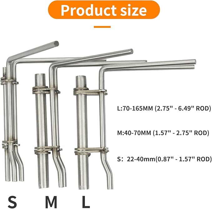 Hydraulic Cylinder Piston Rod Seal Installation Tool, for U-Cup Seal Installer - 3 PCS (S/M/L)