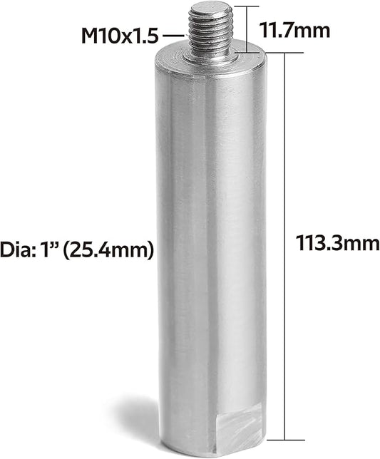 1" Dia Post with 5" Total Length for Wood Lathe Tool Rest Including Thread, M10X1.5 Thread