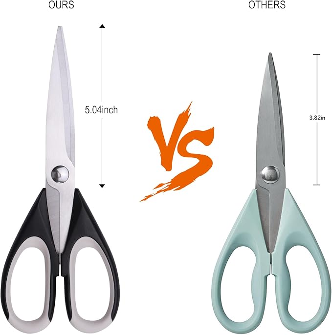 2-Pack Kitchen Scissors Heavy Duty, Stainless Steel All-Purpose Cooking Shears, Dishwasher Safe with Protective Sheath, Ideal for Meat/Poultry/Vegetables/Home Use