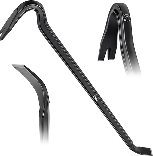 Titan Pro-X 63801 36-Inch I-Beam Wrecking Bar with Curved Gooseneck Design, Fully Hardened High Carbon Steel Construction, Angled Chisel End, Flat Striking Target