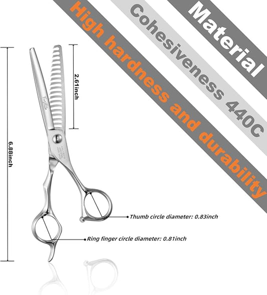 High-end Professional Hair Thinning Scissors Hair Cutting Teeth Shears Barber Hairdressing Texturizing Scissors Extremely Very Sharp 6.3 Inch Dynamic Steel Alloy For Men Women Salon & Home