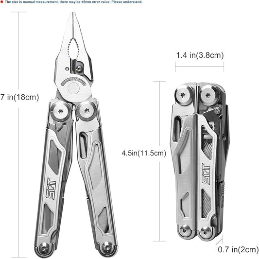 SQT2045 20-in-1 Multitool, Foldable & Self-Locking, Professional Tool for DIY, Home Repairs & Outdoor Camping, Must-Have Gifts for Men, Compact & Durable-
