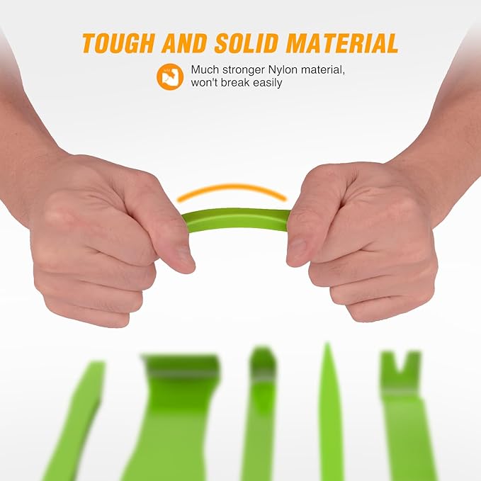 GOOACC 6PCS Auto Trim Removal Tool Kit No-Scratch Tool Kit for Car Audio Dash Window Molding Fastener Remover Tool Kit-Green