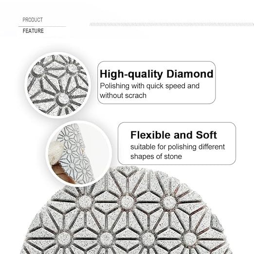 SHDIATOOL 6PCS 4 Inch Diamond Polishing Pads 3-Step 2 Sets for Marble Stone Sanding Disc Grinding Pads