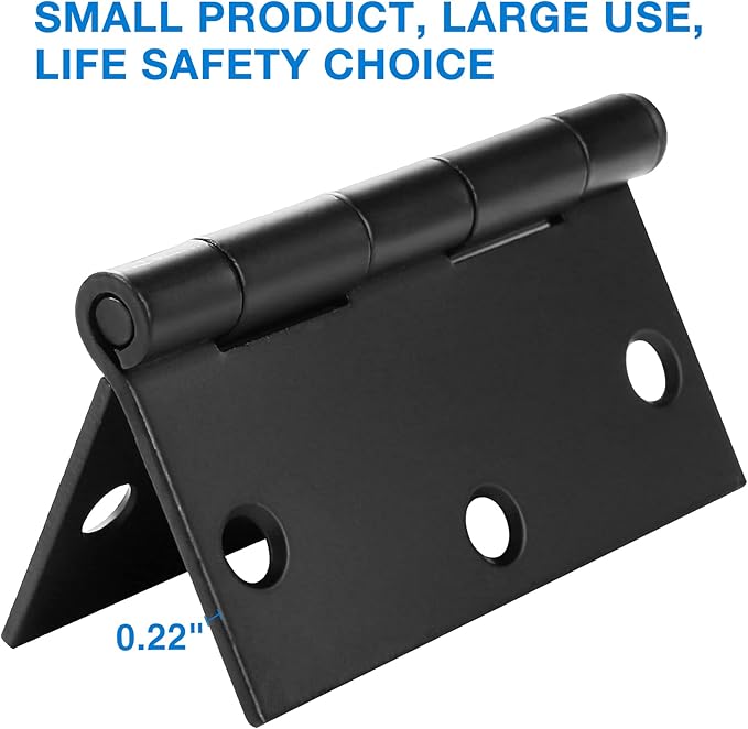 12 Pack 3 1/2 Inch Matte Black Door Hinges 3.5" Interior Square Iron Bifold Silver Standard Residential 3 쩍"Satin Nickels Hinge for Doors Hardware Kit Tool Office Bedroom Study Living Room Decor