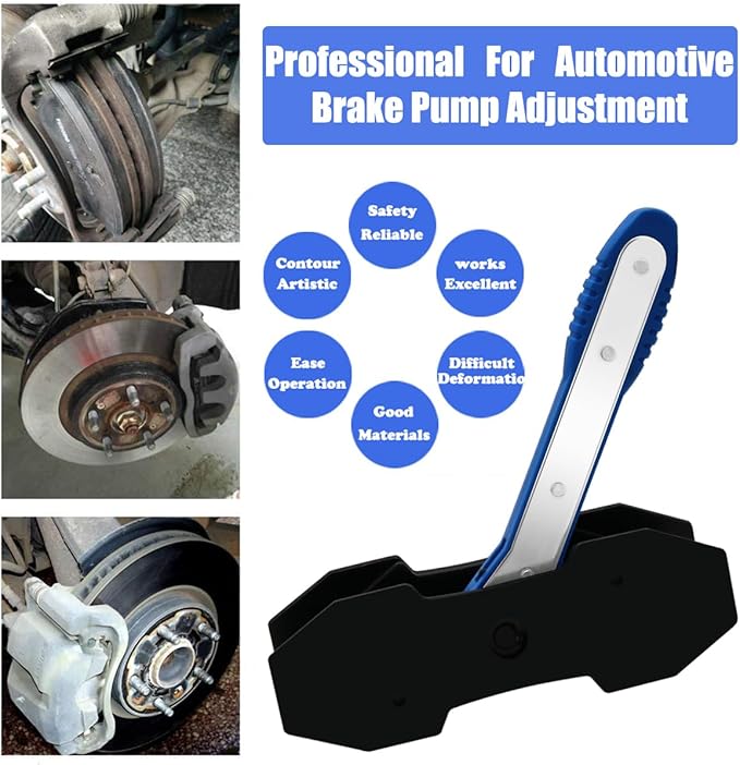 Brake Tool, Brake Caliper Compression Tool with 360 Degree Swing Ratchets, Brake Caliper Tool with 2PCS Steel Plates, Caliper Piston Compressor Tool with Brake Caliper Hooks, Blue