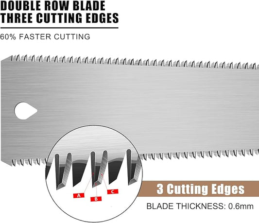 Japanese Hand Saw, 6 Inch Flush Cut Double-Sided Fine Teeth Wood Pull for Hardwood & Softwood Woodworking Trim (15/17TPI)