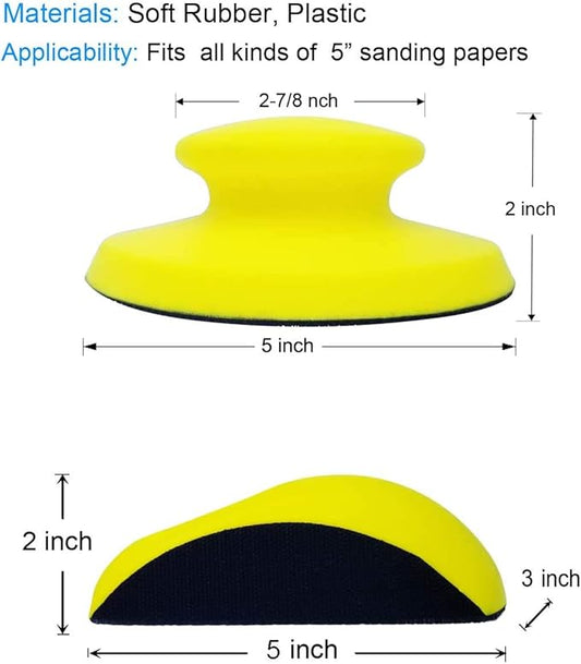 2 Pack Sanding Blocks 5 Inch Hook and Loop Sanding Block Round and Mouse Hand Sanding Block for Wood Furniture Restoration Home Arts and Crafts
