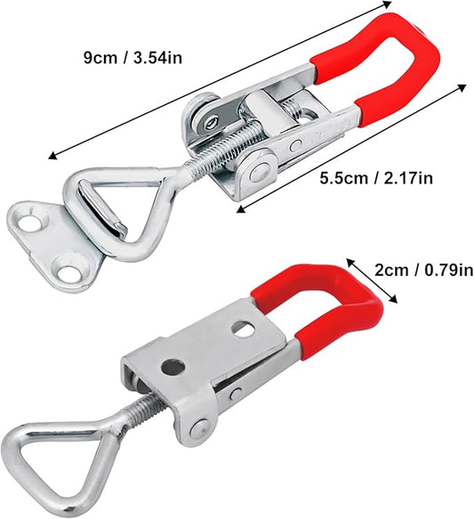 GENHAKON 25 Pack Toggle Latch Clamp, 4001 Duty U-hook Latches Clamp for Wood Boxes and Woodworking Craft, Draw Latch, Toggle Clamps, Adjustable Clamp with 330lbs Holding Capacity