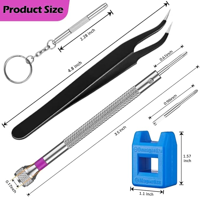 13PCS Professional Watch Screwdriver Set, BEBEEPOO Micro Precision Screwdriver Set,Micro Precision Eyeglasses Repair set, 0.6-2.0mm, Jewelry Work,Computer Phone Small Tools