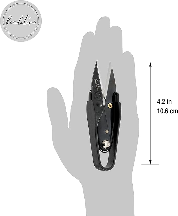 Beaditive Premium Thread Snips - Thread, Yarn, Embroidery Snipper for Sewing, Quilting, Knitting, Jewelry Making - High-Carbon Steel Blades with Protective Cap and Lanyard