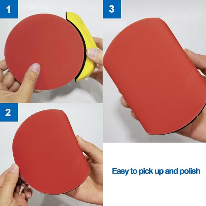 1PC 6" Hand Sanding Block Hook & Loop Backing Pad Sandpaper Holder Hand Grinding Block