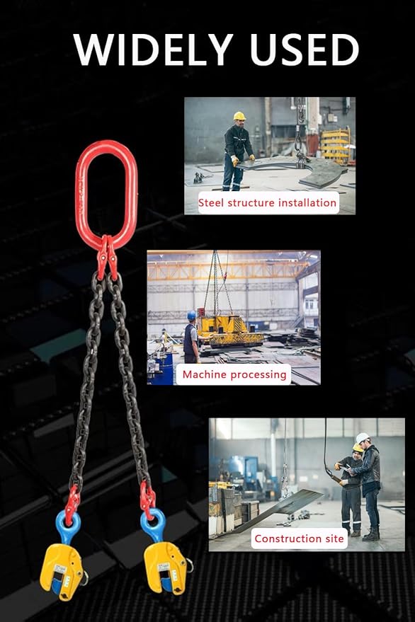 Vertical Plate Clamp lifting clamps 2200Lbs Load Capacity Lifting Clamp 1T Heavy Duty Plate Clamp for Lifting and Transporting lifting and transporting steel plates 【1ton】