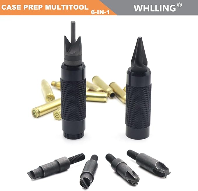 Case Prep Multitool, Case Chamfer Deburring Hand Tools for Reloading, Fits Case. 17-. 45 Caliber, Primer Pocket Cleaners Reamers for Removing Crimps