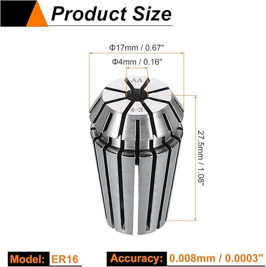 HARFINGTON Spring Collet Chuck ER16 4mm 65Mn Spring Steel Precision Router Collets for CNC Engraving Milling Lathe Tool