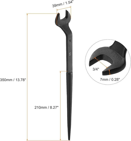 HARFINGTON Single Open End Spanner Wrench 3/4-inch 15 Degree Angle Single Open End SAE Construction Spanner Wrenches with 60째Offset Handle for Automotive Mechanical Maintenance