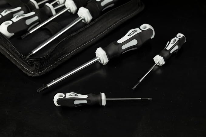 Blackout XP 12-Piece Torx Screwdriver Set Plus Zippered Carrying Bag | Precision Magnetic Screwdriver Tool Set, Black (12 Piece)