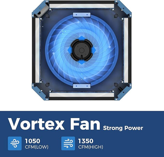 ALORAIR 360 Degree Intake Air Filtration System Woodworking - (1050/1350 CFM) with Strong Vortex Fan, Hanging Mode for Garage Works Shop, Shop Dust Collectors, Purecare 1350