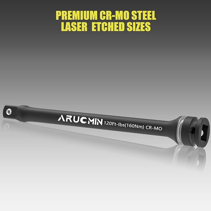 1/2" Drive 120 Ft-Lbs Torque Limiting Extension Bar, 8 Inch Color-Coded Lug Nut Torque Sticks