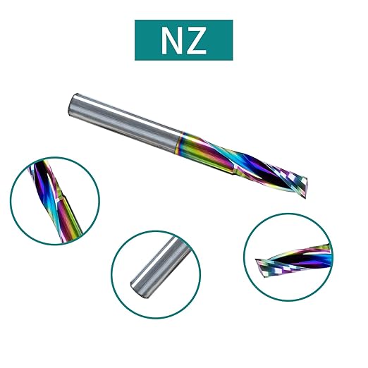 NZtools 1/4?쇺?Flat Nose End Mill, Single Flute DLC (Ta-C) Coated CNC Cutting Bit for Aluminum, Steel, Titanium, Wood, Precision Nano End Mill for CNC Milling Machines