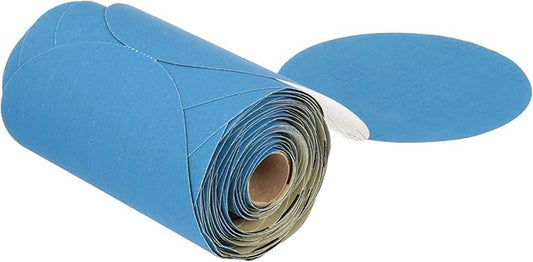 3M Stikit Blue Abrasive Disc Roll, 36206, No Hole, 6 in, 180+ Grade, Pack of 100, Automotive Sanding Discs for Coating Removal, Body Repair, Auto Sanding, Primer Sanding