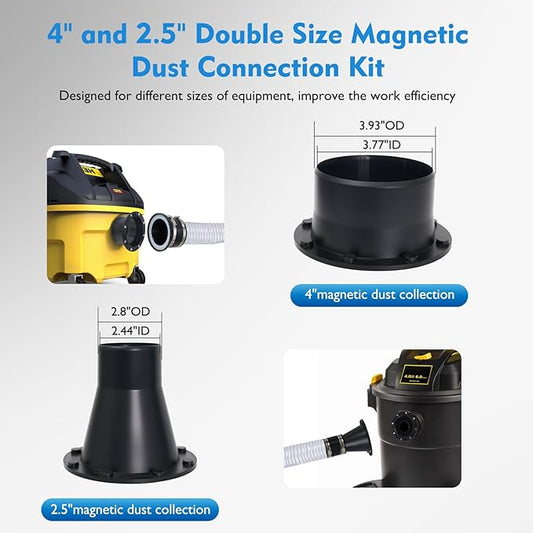 Magnetic Dust Collection Fittings Magnetic Dust Collector Vacuums System 4" and 2.5" Quick Connect Kit for Woodworking Tools (14)