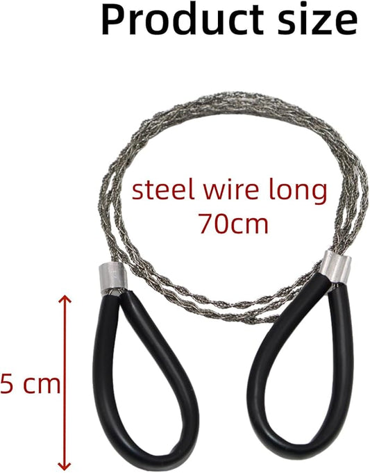 Stainless Steel Cable Saw(4 Pack),PVC Pipe Cutting Tool, Travel Chainsaw for Wood Cutting Tool, Hand Pocket String Rope Saw