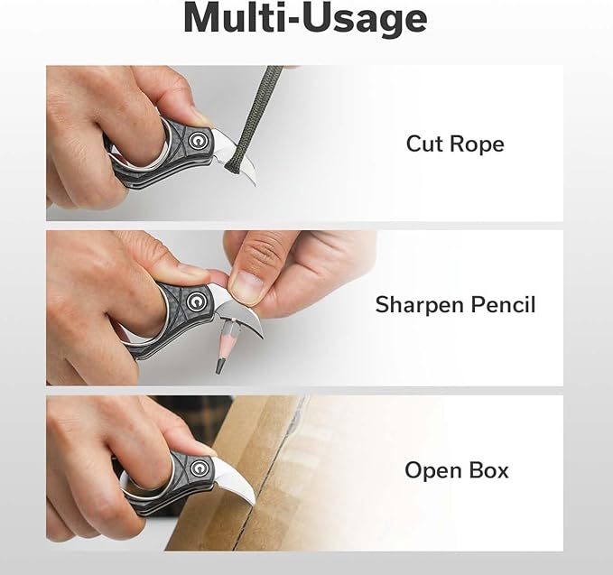 CIVIVI Pyrus Mini Keychain Knife (1 Piece), Small EDC Pocket Folding Box Cutter with 14C28N Blade & Carbon Fiber Ringed Handle, Christmas Stocking Stuffers Gift for Men Women C23038-3