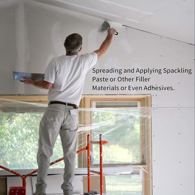 DEKEones Putty Knife Scrapers, Spackle Knife, Metal Scraper Tool for Drywall Finishing, Plaster Scraping, Decals, and Wallpaper (4 Pack, 5?? 4?? 3?? 1.5??Wide)