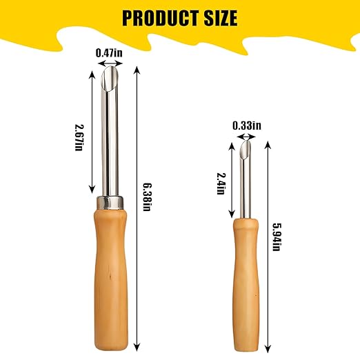 Straw Puncher for Lids Stainless Steel Hole Punch Tool for Plastic Cups Perfect for Lemonade Stands, Bubble Tea, Iced Coffee & Home Parties 2 Sizes (0.47in & 0.33in)