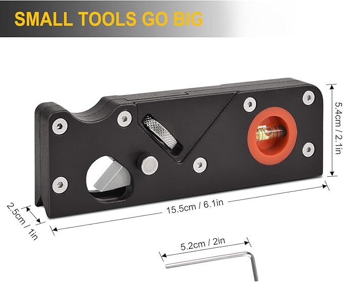 Chamfer Plane-Woodworking Edge Corner Plane with Auxiliary Locator, Hand Plane Suitable for Quick Edge Trimming of Wood (W/4cuters)