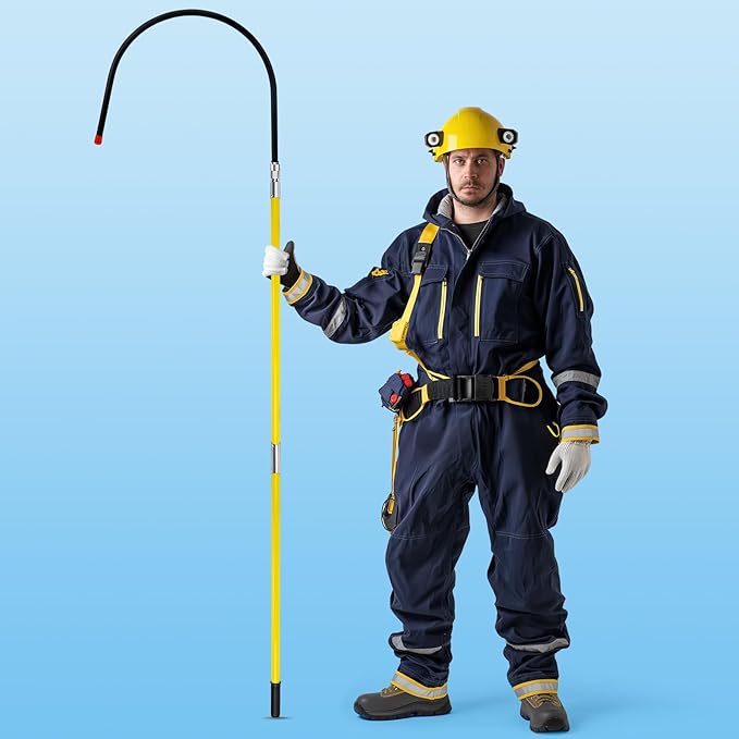 Rescue Hook, High Voltage Insulated Rescue Hook high Voltage Telescopic 10kv35kv, Fire Electrician Anti-electrocution Rescue Hook 380V, 7.6-Foot Rescue Hook, 18 inch Opening